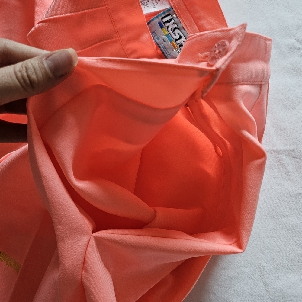 🎾 Vintage IXSPA Jamie Sadock peach neon pleated tennis mini skirt Size 4 - Picture 9 of 11